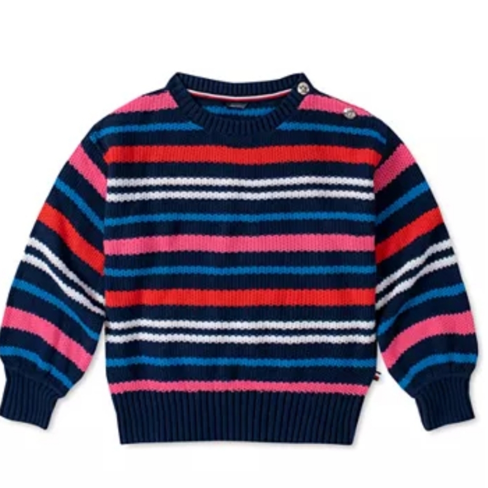 SALE! TOMMY HILFIGER BIG GIRLS COTTON STRIPED SWEATER.